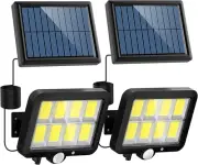 2PCS Solar Street Light Outdoor Commercial 120000lm Waterproof Garden Fence Yard