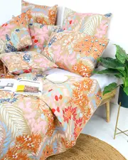 Linen Connections Vintage Handmade Kantha Floral Cotton Quilt Throw Bedspread Block Print Quilt Indian Quilt Comforter Duvet Cover Quilt - 017
