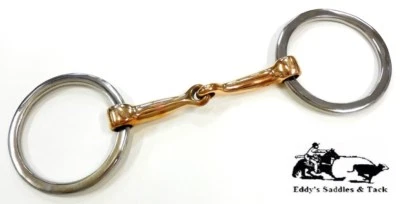 Flat O-Ring 5" Copper Mouth Snaffle Bit Stainless New Eddy's Tack