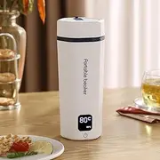 Enliansgo Small Electric Kettle - Travel Electric Tea Kettle Portable Small Mini Coffee Kettle, with 6 Variable Presets & Boil Dry Protection - Personal Hot Water Boiler 304 Stainless Steel (White)