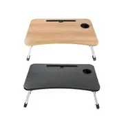 Portable Lap Desk for Laptop Foldable Bed Table with Cup Slot Picnic Tray