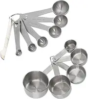 Measuring Cups and Spoons Set, 12 Set Stainless Steel Measuring Spoons Cups Set, Stackable Tablespoons Measuring Set for Liquid & Dry Ingredients Cooking Baking