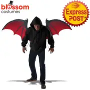 AC425 Bloodnight Bat Vampire Costume Wings Devil Mens Ladies Horror Halloween
