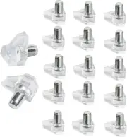 30Pcs Clear Shelf Pegs, 6Mm Plastic Shelf Pins Small Shelf Support Pins, Cabinet