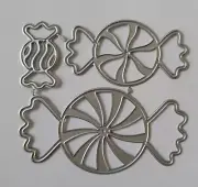 3 Piece Candy Metal Cutting Dies Card Making Scrapbooking Holidays Birthday Dies
