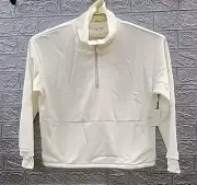 New Beyond Yoga Trek Super Soft 1/2 Zip Pullover White Size Medium