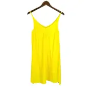 Topshop NWT 2 Bright Sunshine Yellow V-neck Viscose Mini Cami Shift Dress