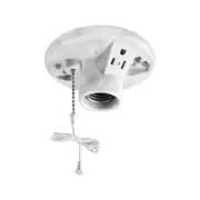 Leviton 9726-C One-Piece Glazed Porcelain Pull Chain Incandescent Lampholder