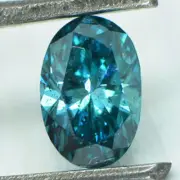 Loose Oval Shape Diamond Fancy Blue Color 0.70 Carat Real Natural Enhanced SI1