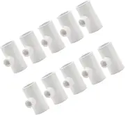 10pcs Chicken Drinking Fountain Tee Chicken Water Nipples PVC Poultry Nipple Waterer Chicken Watering Cup Quail Watering System Automatic Poultry Waterers PVC Fittings White Milisten