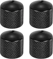 uxcell 4Pcs Aluminum Guitar Knobs Shaft Volume/Tone Black Control Knobs CNC Machined Knurled Design for Electric Guitar Bass Audio Tuning Replacement