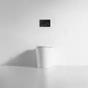 Ballina Rimless In Wall Toilet Suite with Round Matte Black Flushing Buttons