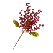 Factory Direct Craft Artificial Dense Foam Metallic Red Berry Sprays | 2 Sp