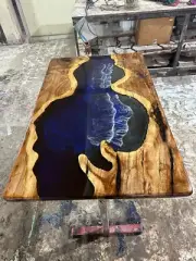 Custom Order Epoxy Resin Table, Custom Table, Ocean Design, Wood Art Resin Decor