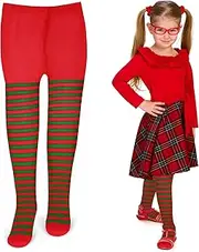 [Greoer] Children's Striped Tights Girls Striped Tights Kids Striped Pantyhose Children Tights for 6-8 Years Party Dress Up Cosplay