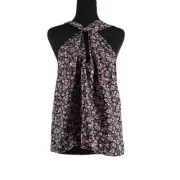 Zara twist front tank top flowy sexy keyhole vacation luxury club sz M NWT