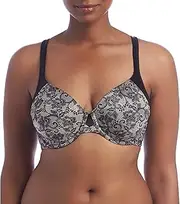 [Playtex] Love My Curves Incredibly Smooth & Concealing Underwire Bra US4848 Black/Nude Lace Print 40C