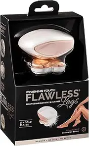 [FINISHING TOUCH FLAWLESS] Legs Rechargable Electric Razor - No Nicks, Cuts or Irritation - 18 Karat Gold Plated - Built in LED Light - No Soap or Water - Safe On All Skin - Rechargeable