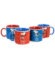 Peanuts Snoopy Songs 4pc Stoneware Mug Set