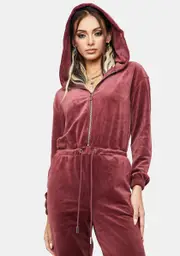 [JUICY COUTURE] Wine Bling Velour Jumpsuit