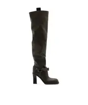 Burberry Buckle-Strap Over-The-Knee Boots 36,37.5,37,38.5,38,39,40 comfortable brown