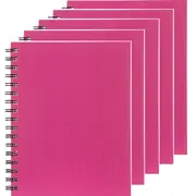 Spirax 511 Notebook Spiral Bound Hard Cover 200 Page 225x175mm (Pink) [5 Pack]