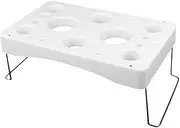 MAGICLULU Fold Table Icing Nozzles Storage Rack Different Size Pastry Bag Storage Buttercream Icing Bags Piping Bag Holder Storage Folding Table Pastry Bags Tray Stand Tray Rack Cake White