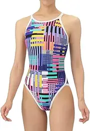 [arena] Swimsuit Training Dress (Open Back), Black x White (BKWH)