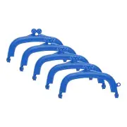 5Pcs Plastic Purse Frame,3.3" Retro Arch Kiss Lock Clasp Frame Embossed,Blue