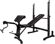 BLACK LORD Muti-Station 10-in-1 Weight Bench Press Home Gym Fitness Abdominal Strength Training Equipment Adjustable Military Bench Press Workouts