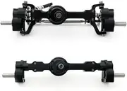 Car Front Rear Axle Set Upgrade Parts for 1/10 TRX4 Br&onco RC Cr&awler Ca Metal Portal Stub Axle Drive Gear Shaft & Brass Weights Wheels Hub Combiner Front Rear Axle Scale RC Car