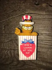 Vintage Enesco Garfield the Cat Uncle Sam Holiday Pin Figure USA