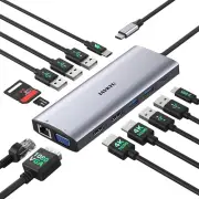 Docking Station 3 Monitors for Windows Laptop, USB C Docking Station with Dua...