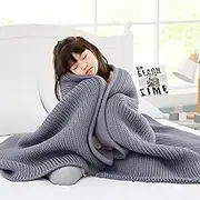 Guohaoi Knitted Weighted Blanket(Light Grey 50"x60" 7lbs),Home Décor Cooling Throw Blanket for Hot Sleepers,Hand Made Chunky Knit Heavy Blanket Use on Twin Size Bed