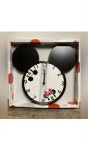 Disney Mickey and Minnie Mouse Decoupage Round Wall Clock New In Box Ears