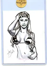 2007 BENCHWARMER JULIANNA PRADA JUMBO SKETCH CARD BY WALT DAVIS