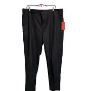 Elie Balleh Dress Pants Men's 40x31 Navy, Flat Front Slash Pocket