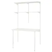 BOAXEL / LAGKAPTEN shelving unit with table top, white, 125x62x201 cm