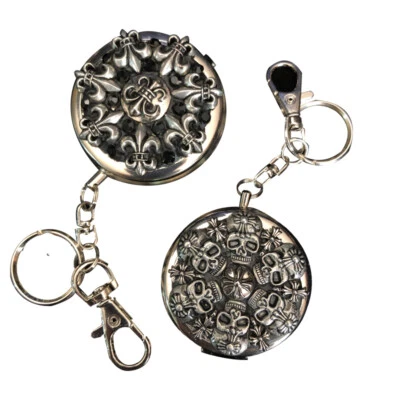 New Small Portable Ash Box Fashion Skeleton Ashtray key Chain Pendant Gift