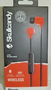 NEW Skullcandy Jib Wireless Bluetooth In-Ear Earbuds Headphones, With Mic, Red