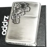 Cat Po 3D Dimensional Silver Etching Zippo Oil Lighter MIB