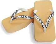 Hajime(一歩) [One Step] [Hajime] Geta Clogs, Soft and Water Resistant, Made of Sponge, 10.6 inches (27 cm), BE/Leopard x White, Leopard x White (Leopard x White/27), Leopard × White, 27.0 cm