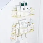 Shower Caddy Organizer - Self Adhesive Wall Shower Shelf - Stainless Steel Bath