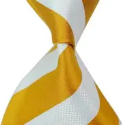 Tie Big Stripe Orange Silver Silk Striped tie Men's Business tie.