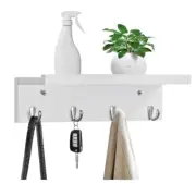 Coat Rack Shelf Wall-Mounted Wooden Hook Rack - Solid Pine Rack Length 18 Inch