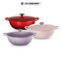 在飛比找momo購物網優惠-【Le Creuset】琺瑯鑄鐵媽咪鍋26cm(加勒比海藍/