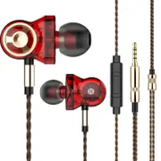 CK10 Six Dynamic Driver Unit Heavy Bass Music Earphone In-line Control with Mic RED COLOR