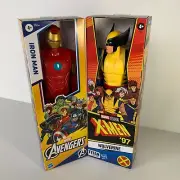 Marvel Avengers Titan Hero Series Iron Man & X-Men Wolverine 12'' Action Figures