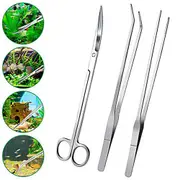 3pcs Aquarium Tool Kit Aquatic Plant Tweezers Scissors Auto Fish Feeder Tank