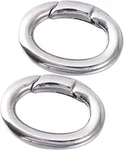 Sosoport 2pcs Metal Keychain Backpack Keychains Spring o Ring Trigger Snap Hooks Dog Chain Belt Buckle Metal Snaps Carabiner Stainless Steel Spring Buckle Outdoor Jewelry Buckle